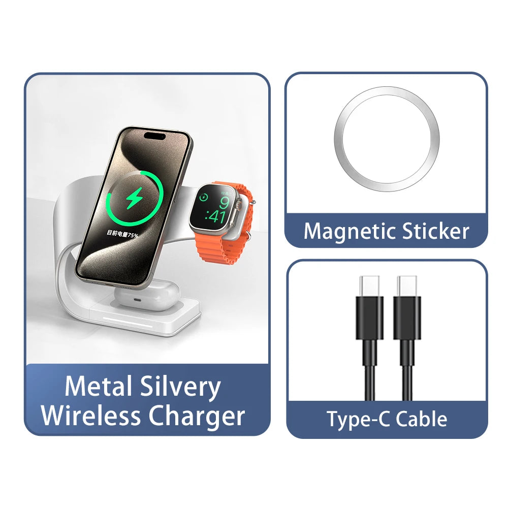 3-in-1 Magnetic Wireless Charging Station