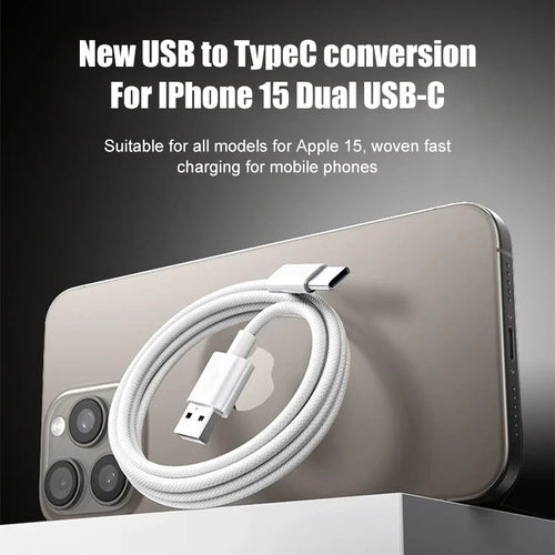 60W USB C Phone Cable For iPhone 16 | 15 | 17 Pro Max | 17 Air Plus Fast Charging Type-C