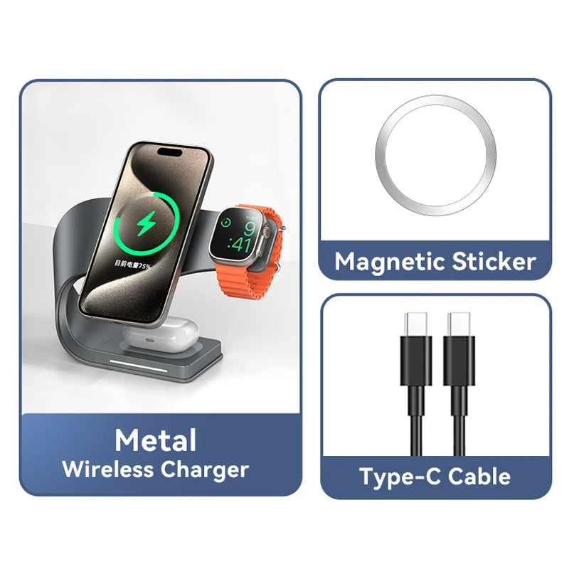 3-in-1 Magnetic Wireless Charging Station