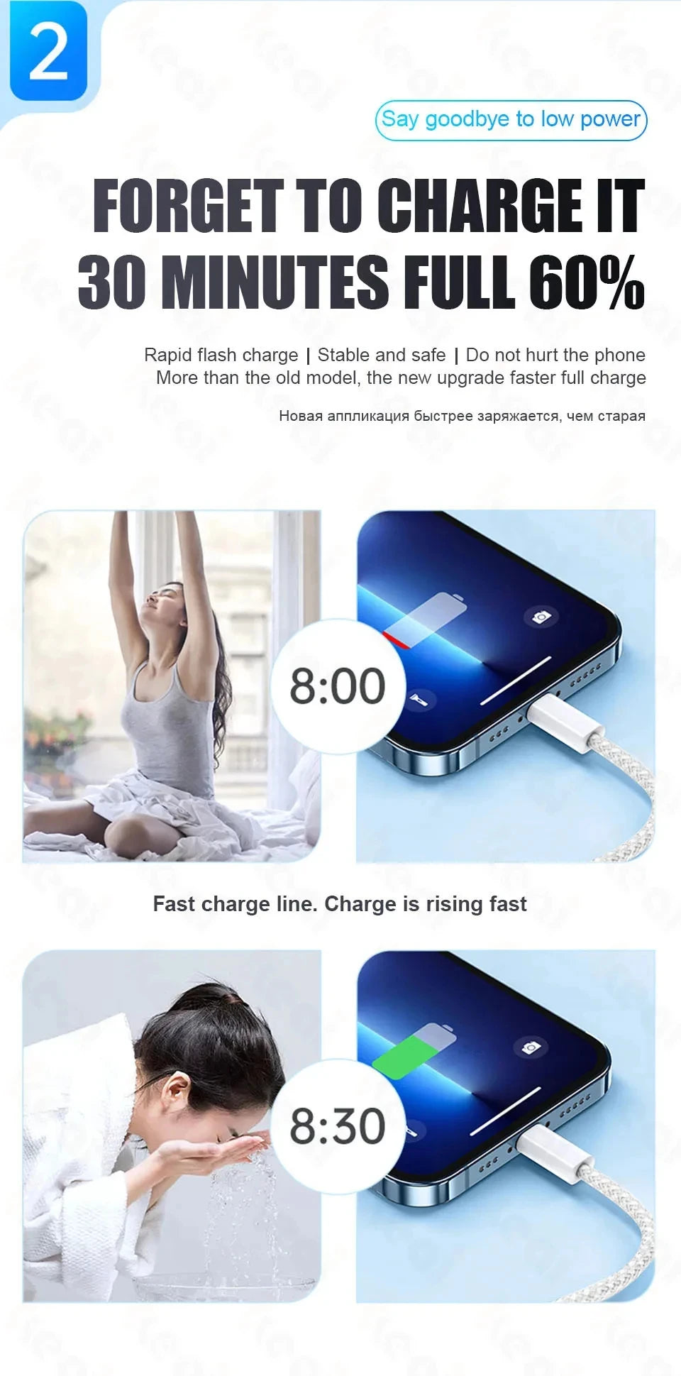 60W USB C Phone Cable For iPhone 16 | 15 | 17 Pro Max | 17 Air Plus Fast Charging Type-C