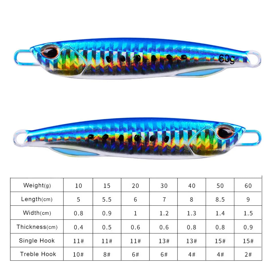 Metal Jig Fishing Lure 10g | 15g | 20g | 30g | 60g