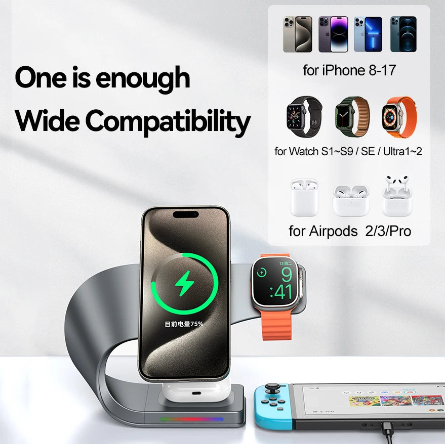 3-in-1 Magnetic Wireless Charging Station