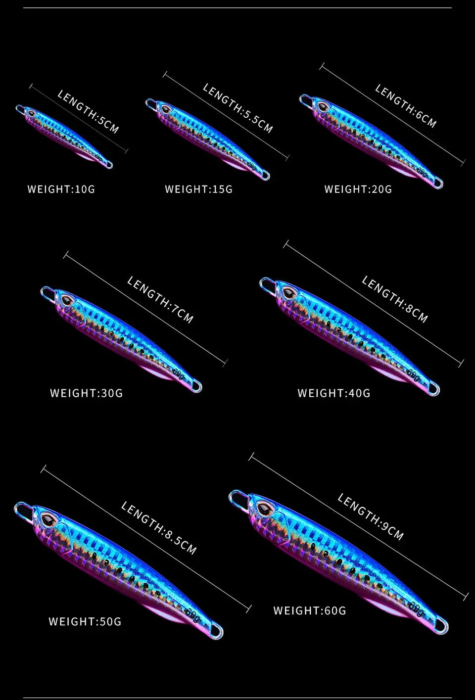 Metal Jig Fishing Lure 10g | 15g | 20g | 30g | 60g